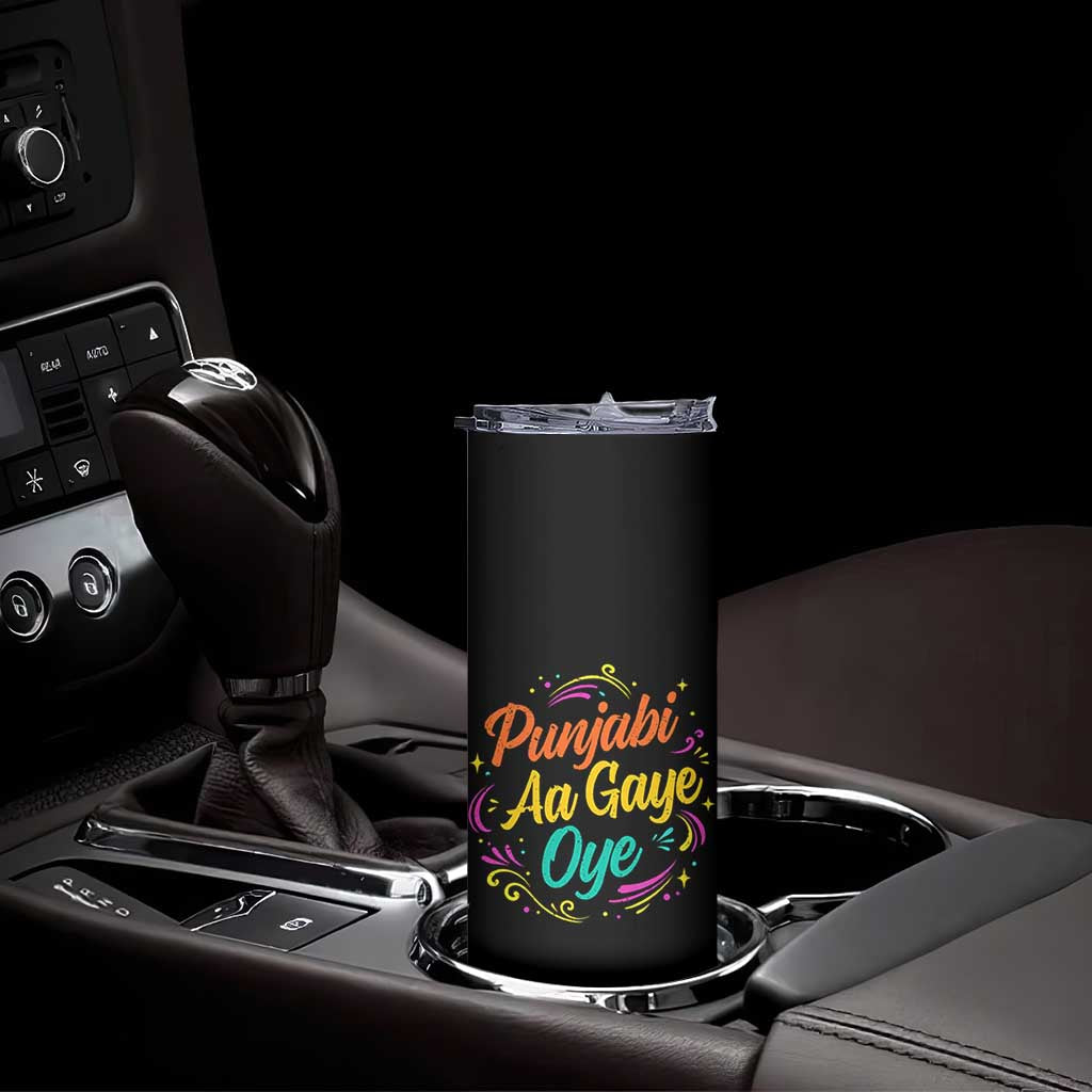 Punjabi Aa Gaye Oye Skinny Tumbler Funny Indian Holi Gifts