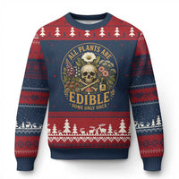 All Plants Are Edible Some Only Once Ugly Christmas Sweater Funny Botany Gardeners