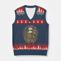 All Plants Are Edible Some Only Once V-Neck Knit Sweater Vest Funny Botany Gardeners