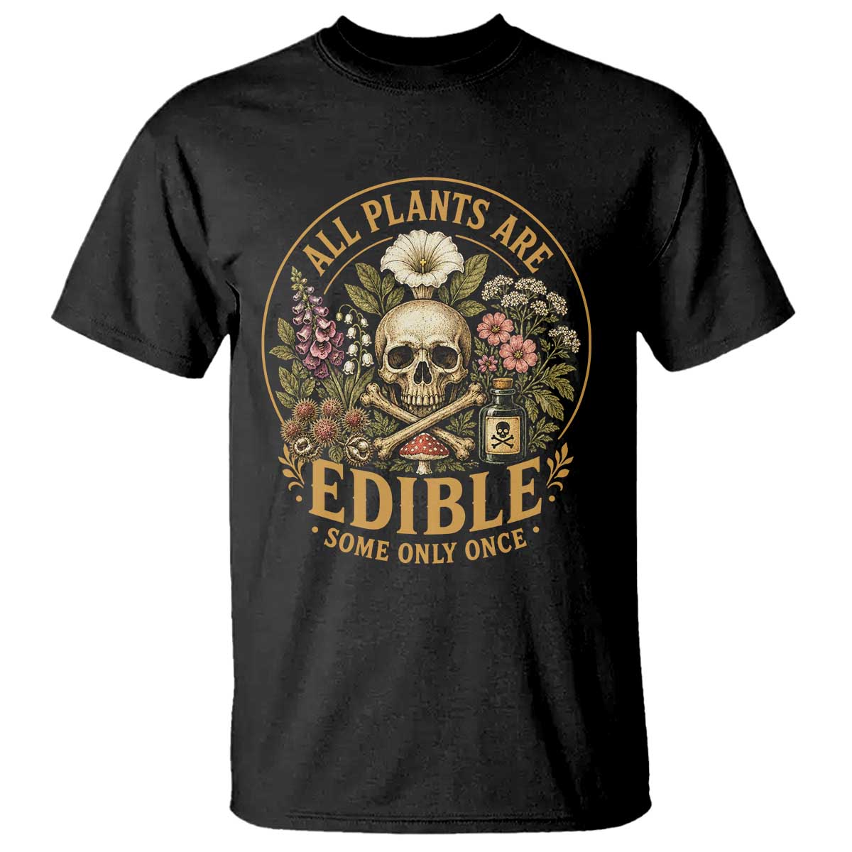 All Plants Are Edible Some Only Once T Shirt Funny Botany Gardeners