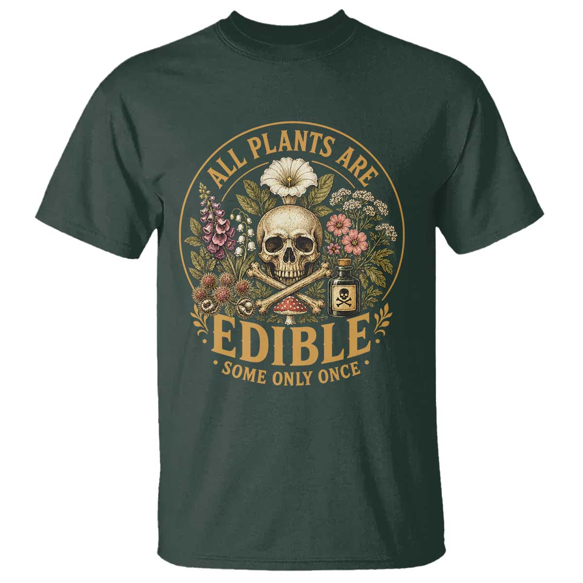All Plants Are Edible Some Only Once T Shirt Funny Botany Gardeners
