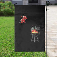 Funny BBQ Steak Meme Cute Meat Jumping Into Grill Garden Flag