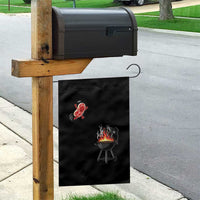 Funny BBQ Steak Meme Cute Meat Jumping Into Grill Garden Flag