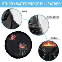 Funny BBQ Steak Meme Cute Meat Jumping Into Grill Spare Tire Cover