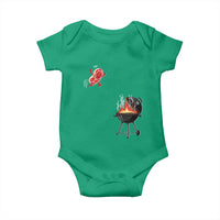 Funny BBQ Steak Meme Cute Meat Jumping Into Grill Baby Onesie