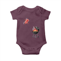 Funny BBQ Steak Meme Cute Meat Jumping Into Grill Baby Onesie