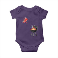 Funny BBQ Steak Meme Cute Meat Jumping Into Grill Baby Onesie