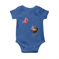 Funny BBQ Steak Meme Cute Meat Jumping Into Grill Baby Onesie