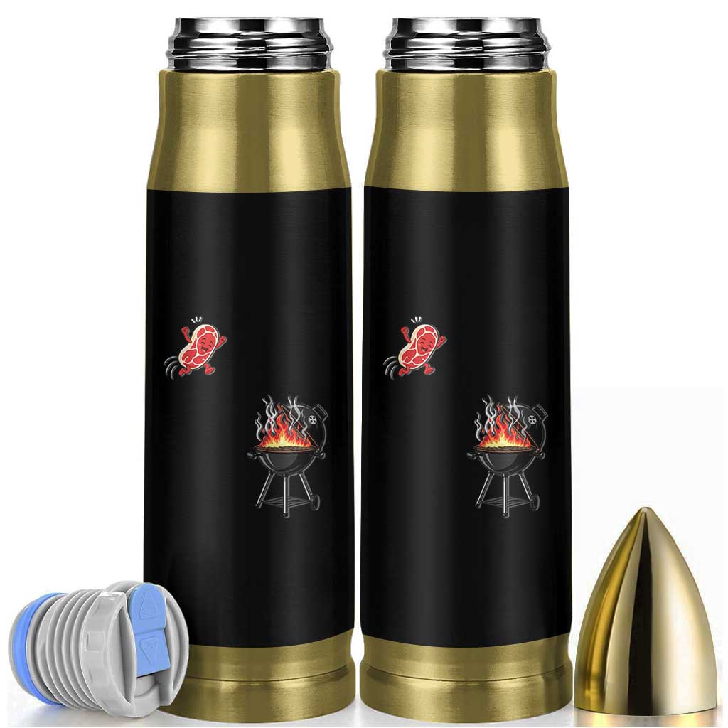 Funny BBQ Steak Meme Cute Meat Jumping Into Grill Bullet Tumbler