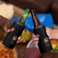 Funny BBQ Steak Meme Cute Meat Jumping Into Grill 4 in 1 Can Cooler Tumbler