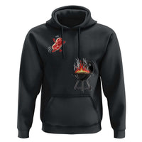 Funny BBQ Steak Meme Cute Meat Jumping Into Grill Hoodie