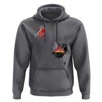 Funny BBQ Steak Meme Cute Meat Jumping Into Grill Hoodie
