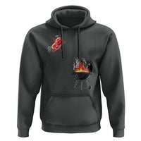 Funny BBQ Steak Meme Cute Meat Jumping Into Grill Hoodie