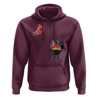 Funny BBQ Steak Meme Cute Meat Jumping Into Grill Hoodie