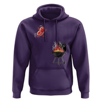 Funny BBQ Steak Meme Cute Meat Jumping Into Grill Hoodie