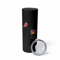 Funny BBQ Steak Meme Cute Meat Jumping Into Grill Skinny Tumbler