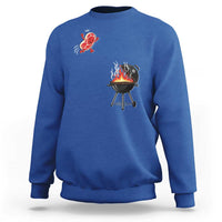 Funny BBQ Steak Meme Cute Meat Jumping Into Grill Sweatshirt