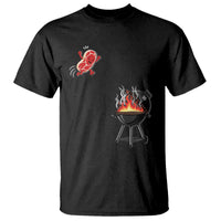 Funny BBQ Steak Meme Cute Meat Jumping Into Grill T Shirt