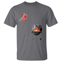 Funny BBQ Steak Meme Cute Meat Jumping Into Grill T Shirt