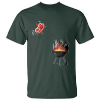 Funny BBQ Steak Meme Cute Meat Jumping Into Grill T Shirt