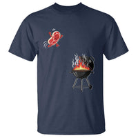 Funny BBQ Steak Meme Cute Meat Jumping Into Grill T Shirt
