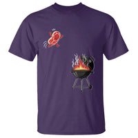 Funny BBQ Steak Meme Cute Meat Jumping Into Grill T Shirt