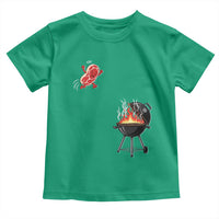 Funny BBQ Steak Meme Cute Meat Jumping Into Grill Toddler T Shirt