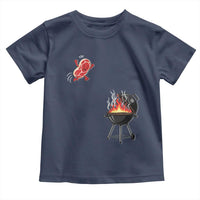 Funny BBQ Steak Meme Cute Meat Jumping Into Grill Toddler T Shirt