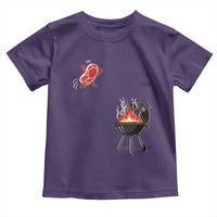 Funny BBQ Steak Meme Cute Meat Jumping Into Grill Toddler T Shirt