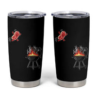 Funny BBQ Steak Meme Cute Meat Jumping Into Grill Tumbler Cup