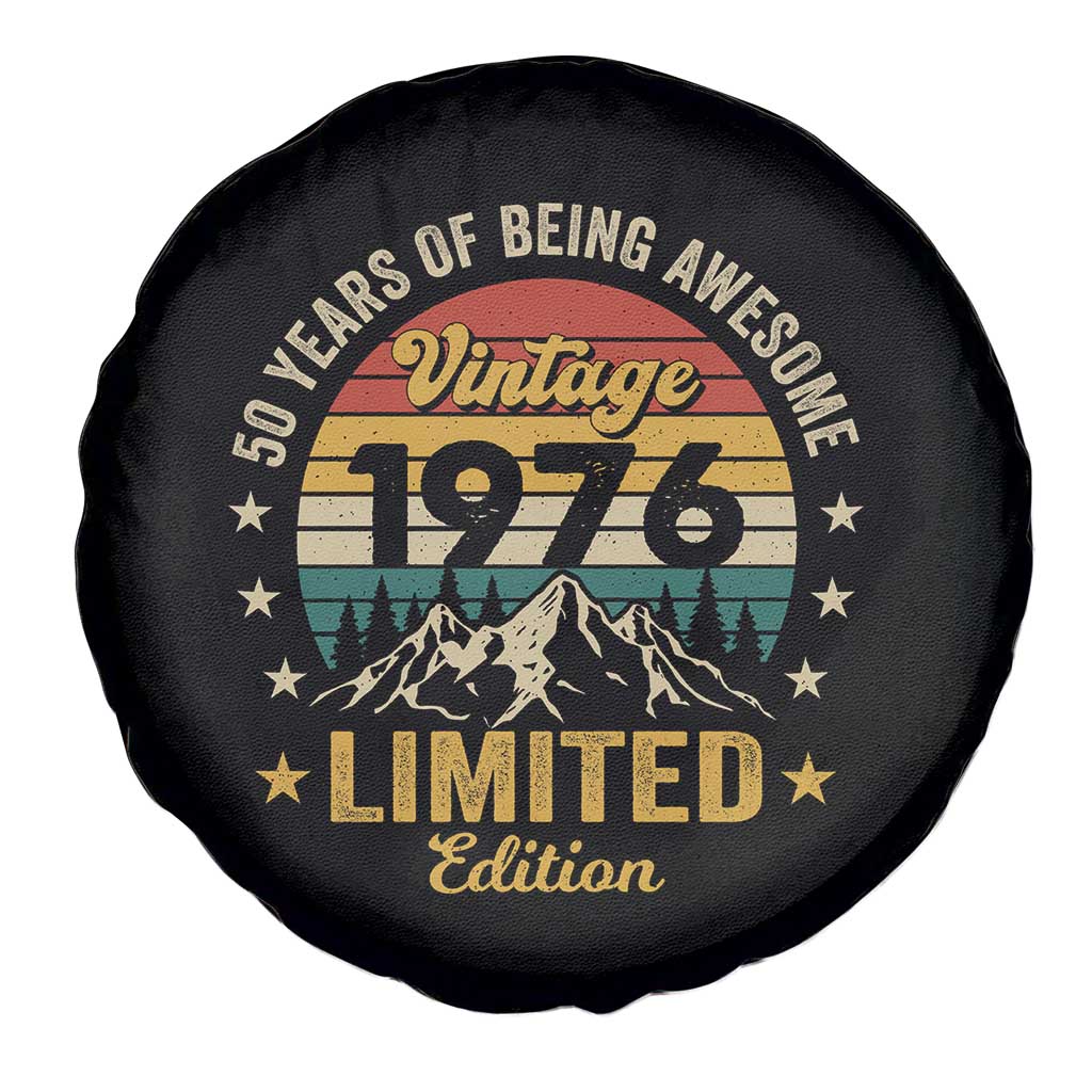 50th Birthday Spare Tire Cover Vintage 1976 Limited Edition Retro 50 Years Of Being Awesome Mountain