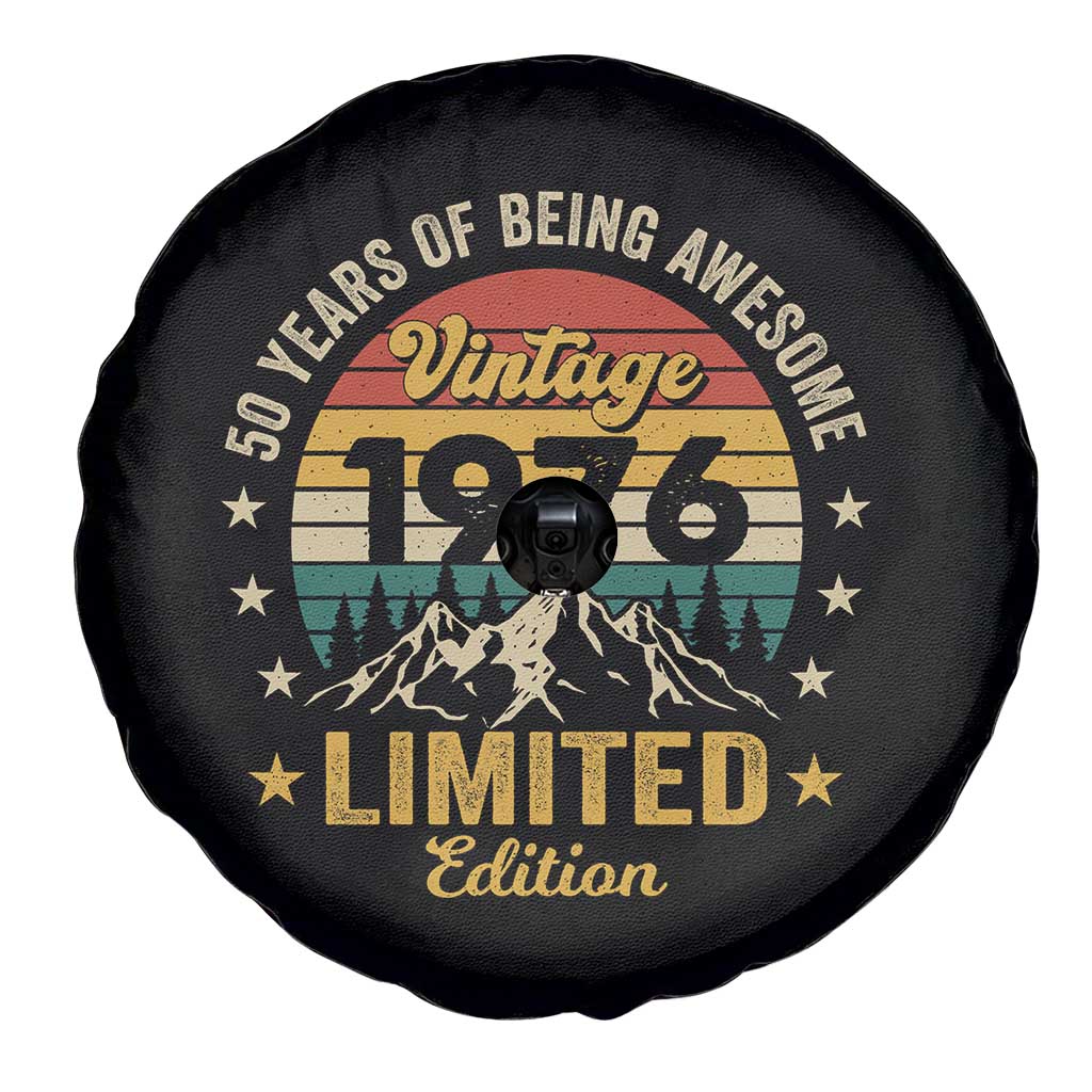 50th Birthday Spare Tire Cover Vintage 1976 Limited Edition Retro 50 Years Of Being Awesome Mountain