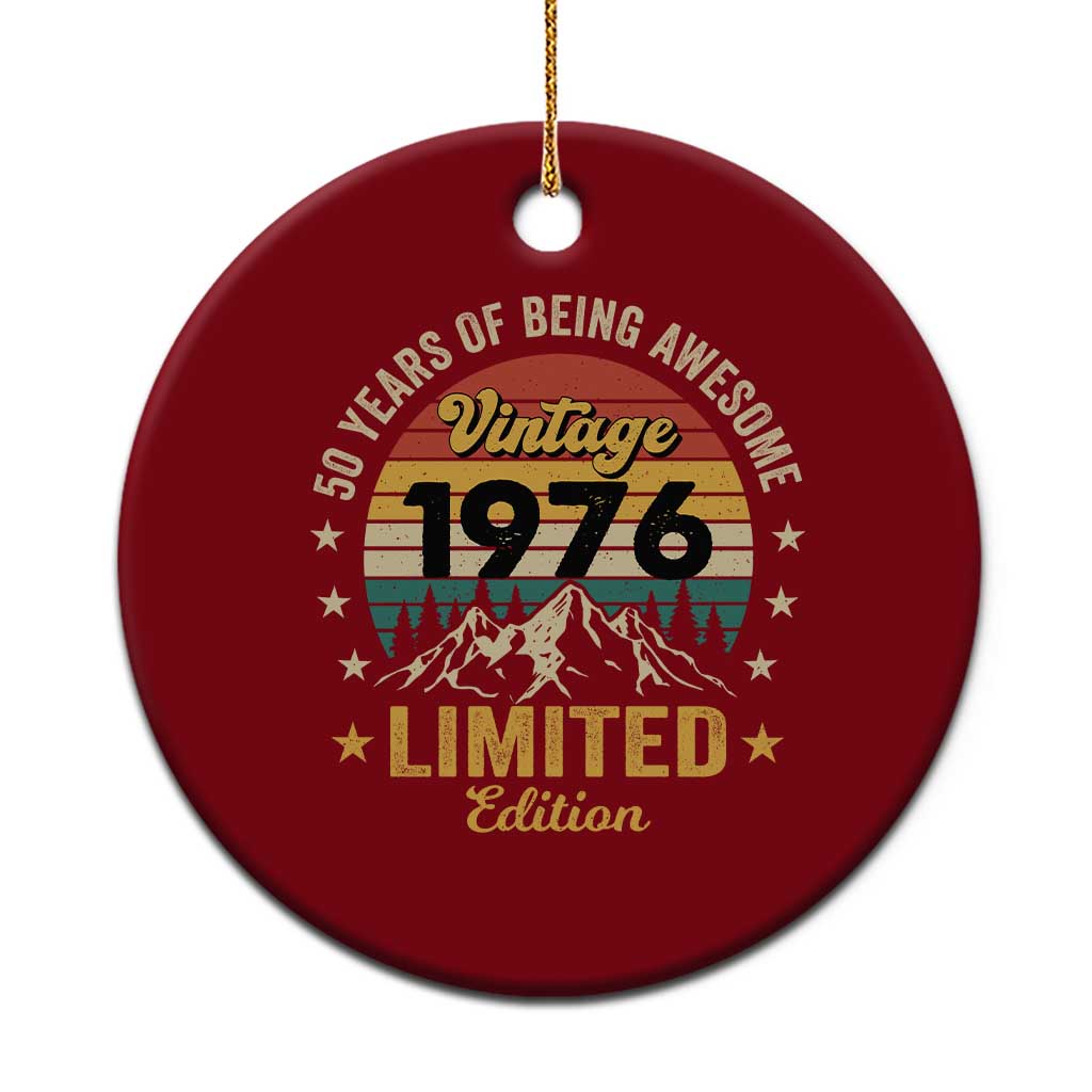50th Birthday Ceramic Ornament Vintage 1976 Limited Edition Retro 50 Years Of Being Awesome Mountain