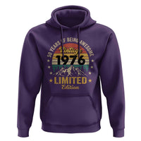 50th Birthday Hoodie Vintage 1976 Limited Edition Retro 50 Years Of Being Awesome Mountain