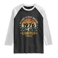 50th Birthday Raglan Shirt Vintage 1976 Limited Edition Retro 50 Years Of Being Awesome Mountain