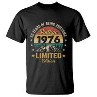 50th Birthday T Shirt Vintage 1976 Limited Edition Retro 50 Years Of Being Awesome Mountain
