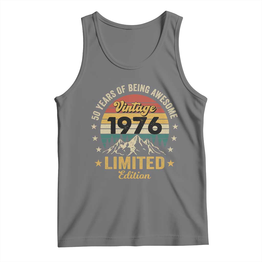 50th Birthday Tank Top Vintage 1976 Limited Edition Retro 50 Years Of Being Awesome Mountain