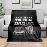 Best Truckin Dad Ever Throw Blanket Funny Rig Trucker Fathers Day