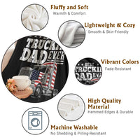 Best Truckin Dad Ever Throw Blanket Funny Rig Trucker Fathers Day