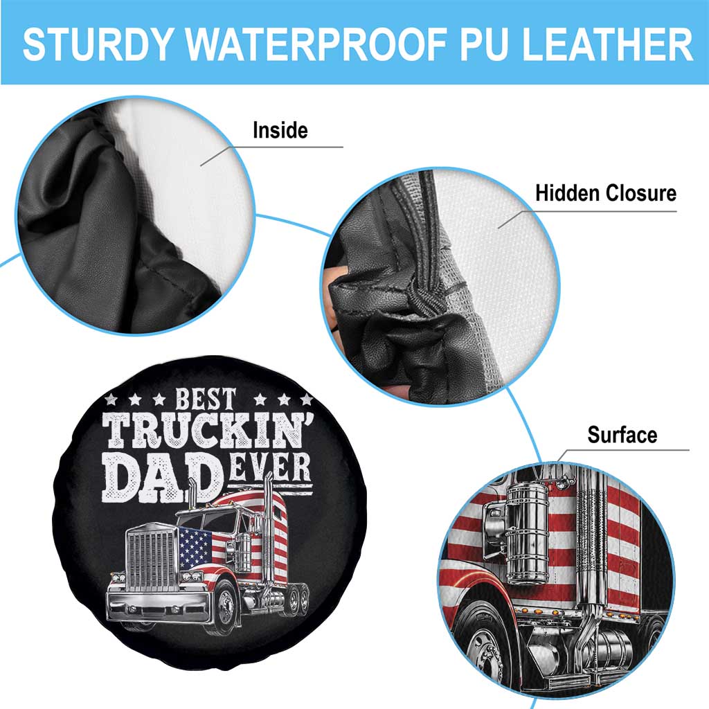 Best Truckin Dad Ever Spare Tire Cover Funny Rig Trucker Fathers Day