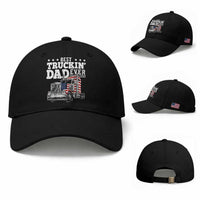 Best Truckin Dad Ever Baseball Cap Funny Rig Trucker Fathers Day