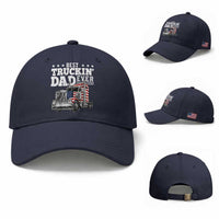Best Truckin Dad Ever Baseball Cap Funny Rig Trucker Fathers Day