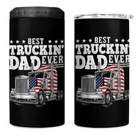 Best Truckin Dad Ever 4 in 1 Can Cooler Tumbler Funny Rig Trucker Fathers Day