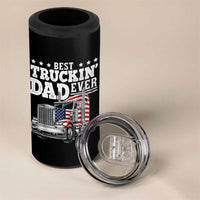 Best Truckin Dad Ever 4 in 1 Can Cooler Tumbler Funny Rig Trucker Fathers Day