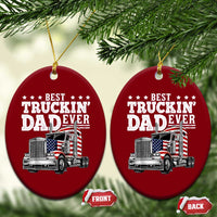 Best Truckin Dad Ever Ceramic Ornament Funny Rig Trucker Fathers Day