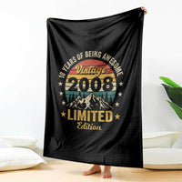 18th Birthday Throw Blanket Vintage 2008 Limited Edition Retro 18 Years Of Being Awesome Mountain