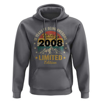 18th Birthday Hoodie Vintage 2008 Limited Edition Retro 18 Years Of Being Awesome Mountain