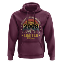 18th Birthday Hoodie Vintage 2008 Limited Edition Retro 18 Years Of Being Awesome Mountain