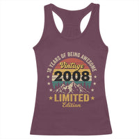 18th Birthday Racerback Tank Top Vintage 2008 Limited Edition Retro 18 Years Of Being Awesome Mountain
