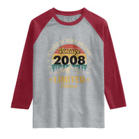 18th Birthday Raglan Shirt Vintage 2008 Limited Edition Retro 18 Years Of Being Awesome Mountain